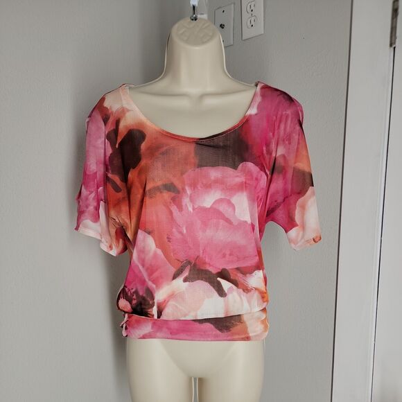 Nue Options Shirt Blouse ~ Sz XS ~ Pink ~ Short Sleeve - Picture 1 of 3